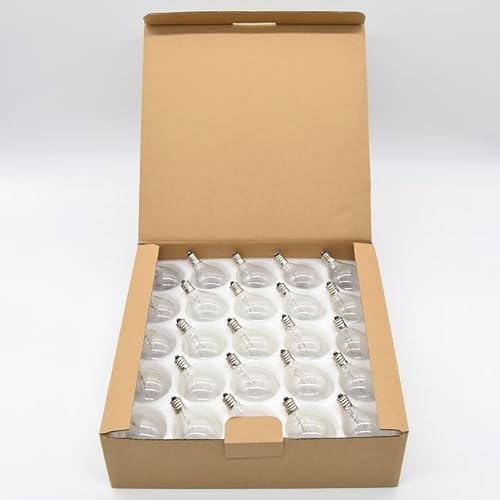Hometown Evolution, Inc. Box of 25 G50 Clear 2 Inch 7 Watt C7 (E12) 3/8 Base Replacement Bulbs