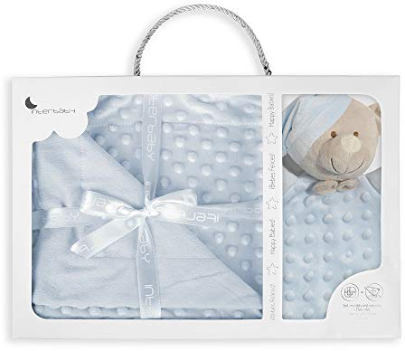 Interbaby PD001-01 Babydecke mit blauem doudou Bear, blau, 0.72 kg