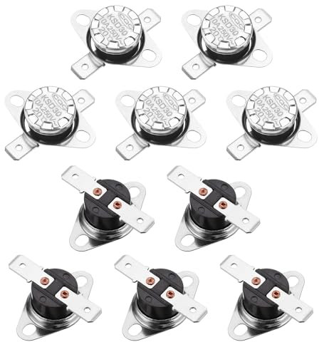 sourcing map KSD301 Thermostat 45°C/113°F 10A Normally Closed N.C Adjust Snap Disc Temperature Switch for Microwave,Oven,Coffee Makers 2pcs,Bakelite Material