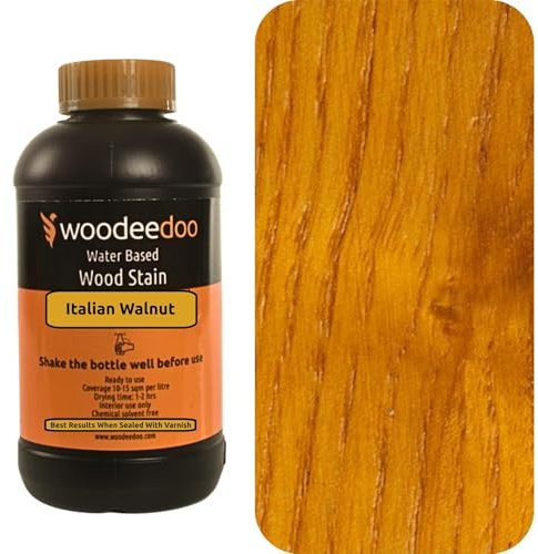 WooDeeDoo Water Based Wood Stain | Wood Dye | Ready to Use | Environmentally Friendly | Solvent Free | Odour Free | 200 ml | Italian Walnut