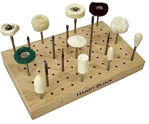 Jewellers Tools 88 Hole Wooden Bur Stand : Burr Drill Holder Stand Revolving Cutting Bits Organiser Tool (235)