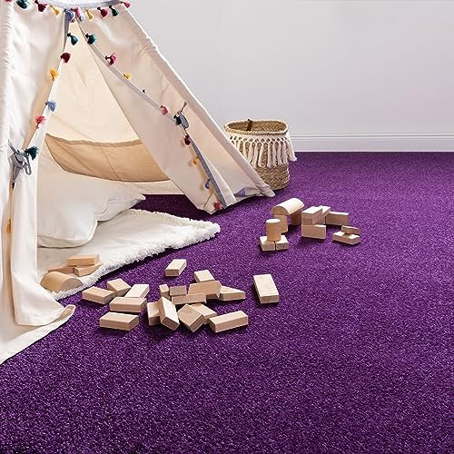 Steffensmeier Teppichboden Cambridge Young Meterware | Auslegware für Kinderzimmer Wohnzimmer Schlafzimmer | Lila, Größe: 200x700 cm