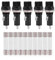 Sicherungshalter-Fassung, 5-tlg. Sicherungshalter-Fassung für 6 * 30 Glassicherungen AC 125V 15A/250V 10A, schwarz für Schalttafelmontage