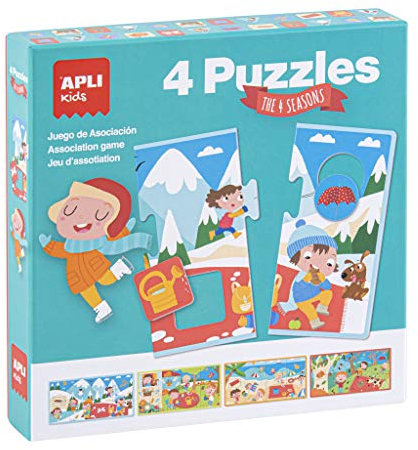 APLI Kids 17895-4 Jahreszeiten Puzzle, Kinderpuzzle
