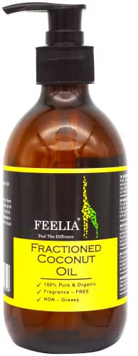 Feelia - Organic Fractioned Coconut oil - Non-Greasy, Fragrance-Free 100% Pure & Organic (300ml)