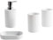 iTrend 4pc Bathroom Accessories – Decoration Set – Soap Dish, Soap Dispenser Pump and Tumbler Cup(2pcs) for Toothbrush Holder - Matt White