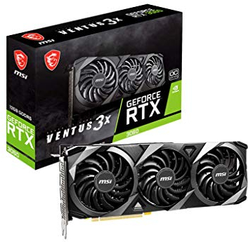 MSI Gaming GeForce RTX 3060 Carte Graphique 12 Go 15 Gbps GDRR6 192 Bits HDMI/DP PCIe 4 Torx Triple Fan Ampere OC (RTX 3060 Ventus 3X 12G OC)