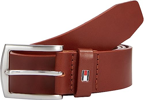 Tommy Hilfiger Herren Gürtel New Denton 3,5 cm Belt Ledergürtel, Braun (Dark Tan), 85 cm