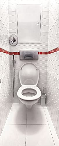 A.Monamour Türtapete Selbstklebend Türfolie Türposter 3D Toiletten Szene Vinyl Folie Türdeko Tapete Wandbild Türaufkleber Türtattoo 77 x 200 cm