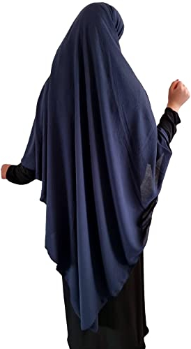 Yaqeen XL Khimar Dreieck Jazz Hijab für Muslima Kopftuch islamisches Gebetskopftuch, dunkelblau