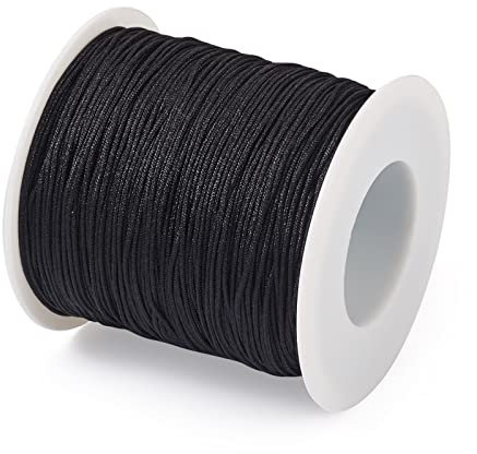 Cheriswelry 100 m Nylon Perline String 0.8mm Setosa Cinese Annodatura Cavo Nero Intrecciato Filo di Nylon per Macrame Bracciale Gioielli Che Fanno Decorazione Domestica