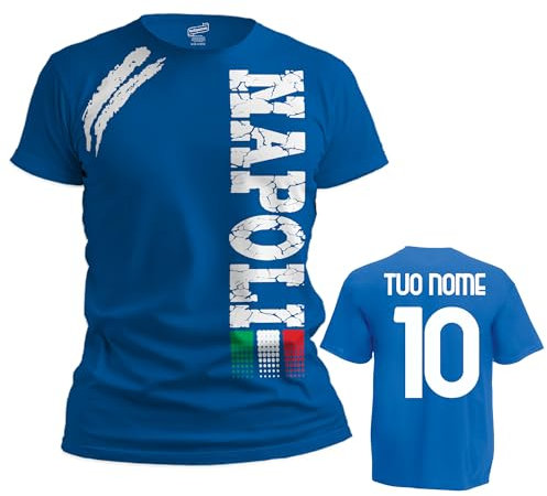 Vestipassioni T-Shirt Napoli – Maglietta Celebrativa per Tifosi – Cotone 100% – Stampa Resistente – Regalo Perfetto per Supporter e Ultras – Made in Italy (M, Azzurro Royal)
