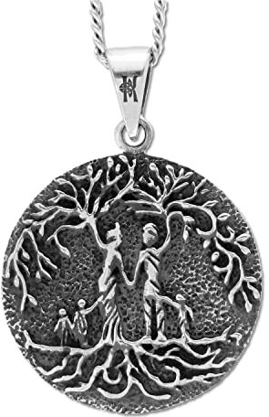 Genuine 925 Sterling Silver Personalised Tree of Life Necklace/Family Tree Necklace/Free Engraving Service/Quality Handmade Silver - KIMNKIM G7-2