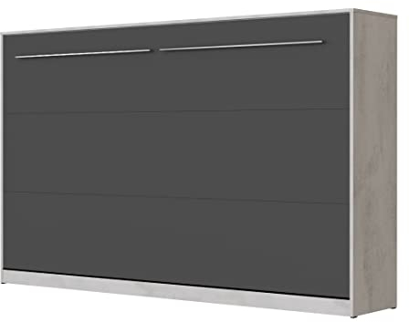 SMARTBett Schrankbett Standard 90x200 120x200 140x200 160x200 Bettschrank Wandbett Beton/Anthrazit 120 Horizontal
