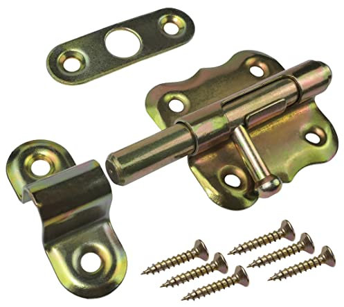 AERZETIX - C58754 - Riegel mit rundbolzen - türriegel 50x45 mm- schlüssel sicherheitsschnapper - diebstahlsicherung schutzmechanismus - aus verzinktem stahl - farbe: gelb