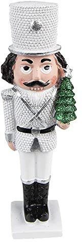 Clayre & Eef Figur Nussknacker 19 cm Weiß Polyresin Weihnachtsdekoration