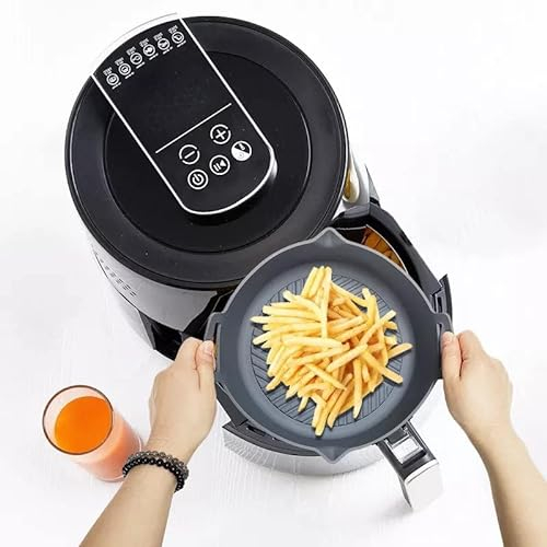 Rigid Pig Air fryer liners, Silicone liner for cooking, accessories, reusable liner, Compatible with NINJA af160uk/ Asda3.2L+ Phillips,Salter,Cosori + Many more, Dark Grey