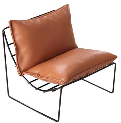 Fenteer Miniatur 1/6 Puppenhaus Stuhl Sessel Modell Legierung Dekoration Möbel für Kleinkinder, Hellbraun