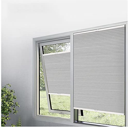 Pleated Window Blinds, Interior Honeycomb Shades Without Drilling, Thermal Cellular Shades, Pull Down Honeycomb Pleated Blinds, 20-150cm Wide,Grey-20x100cm/7.9 * 39.4in