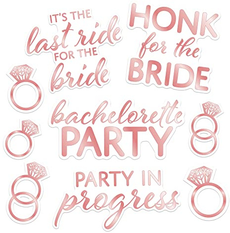 Beistle 9 Piece Bachelorette Party Car Decorations Vinyl Window Clings for Bridal Shower Gifts