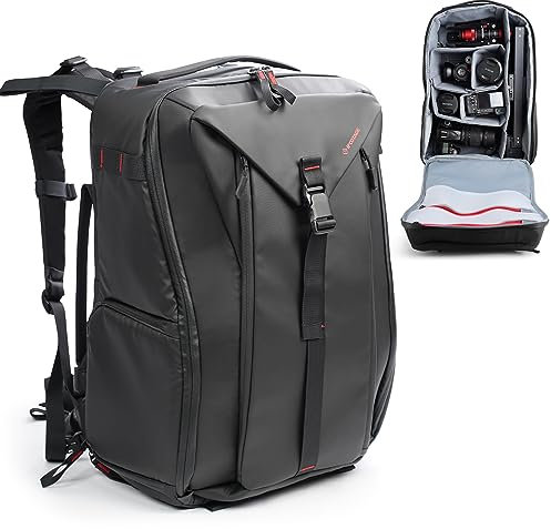 iFootage Camera Bag 50L, Travel Camera Backpack for DSLR Cameras, Waterproof Photography Camera Case w/Rain Cover Laptop Compartment, Compatible with NIKON SONY Canon Camera Lens, Beave BV-BP50