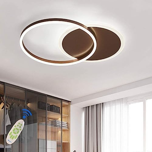 MyLjp LED Deckenleuchte Wohnzimmerlampe Ring Design Metall Deckenlampe Dimmbar Acryl Deckenbeleuchtung Kinderzimmer Lampe Esszimmer Schlafzimmerlampe Lichter Kronleuchter