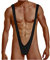 ROSVAJFY Borat Mankini Homme String V Sling Thong Élastique Sous-vêtements Hommes Hot V Bretelles Réglable Maillot de Bain Cadeau Halloween Noël, Noir, Taille Unique
