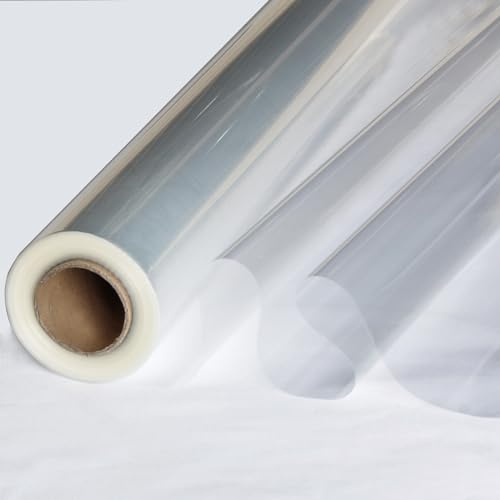 CMFYHM Zellophanfolie, 36,6 m, transparent, 86,4 cm x 30 m, 3 mm dick, für Geschenke, Körbe, Blumen, Party-Dekorationen (86,4 cm gefaltet auf 43,2 cm)