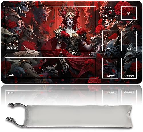 Juego de mesa MTG Spielmatten + bolsa impermeable gratuita, bordes cosidos, superficie de goma suave, MTG PlayMat with Zones(An original )