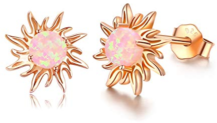 Opal Hhrringe 925 Sterling Silber Sonne Ohrstecker Hypoallergene Sonne Ohrringe für oder Frauen & Mädchen Ohrringe Sonne