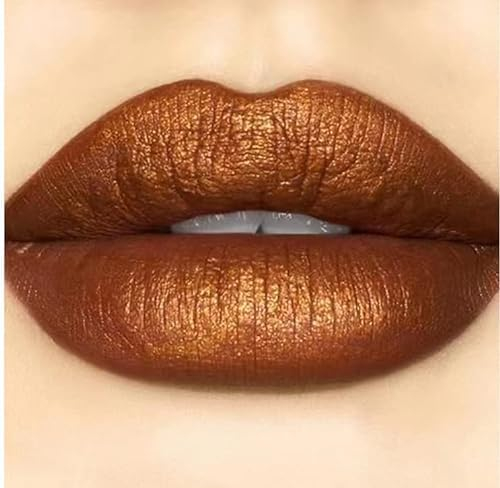 Wasserfester Lippenstift von INTEROOKIE – langanhaltende metallische Lippenfarbe und Glasur. Nicht verblassende metallische Lippenfarbe und Glasur für dauerhaften Halt (LIEBE BRONZE)