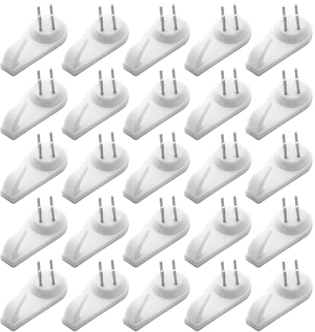 25 piezas colgantes de pared sin dejar rastros para marcos de fotos, ganchos invisibles, clavos de pared invisibles, adecuados para colgar fotos sin taladrar agujeros (tamaño 20 x 40 mm)