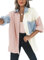 Dokotoo Bluse Damen Musselin Langarmshirt Baumwolle Lässig Oberteile Hemd Langarm Farbblock Shirts Knopfleiste Tops Hemdjacke Rosa XL
