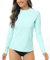 HUGE SPORTS Damen Langarm Rash Guard Shirt Sonnenschutz Schwimmshirt Schnelltrocknend Bademode Surf Shirt (Hellgrün, S)