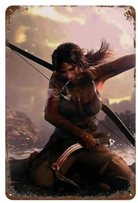 KSOXDAITIP Filmposter Tomb Raider, Wanddekoration, Kunst, Metallblechposter, moderne Heimdekoration, Kunst, Metallposter, Hausbar, Laden, Dekorationen, Vintage-Schild, Geschenk, 30 x 20 cm