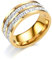 Whoiy Edelstahl Eheringe Modern Frauen Ewigkeit Zirkonia, Vergoldet Ringe 8MM Partnerringe Gravur Personalisiert Größe 52 (16.6)