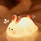 Nachtlicht Kinder, Kaninchen Nachtlicht Baby, Silikon Nachttischlampe Touch, Led Nachtlicht Kinder Baby Stilllicht Dimmbar, Baby Geschenk Mädchen Jungen, Hasen Nachtlicht Kawaii Kinderzimmer Deko