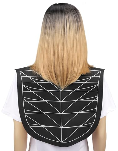 Segbeauty Schneidekragen Friseur Silikon, Halskrause Friseur, Haarschneidekragen, Professionelle Wasserdichte Haarfärbemittel Umhang, mit Schneidelinie (Schwarz)