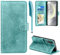 EASDNB Lederhülle für Samsung Galaxy S24 5G Hülle, Handyhülle für Galaxy S24 Flip Wallet PU Leder Case [Kartenfach] [Magnet] [Standfunktion] Prägung Klapphülle Schutzhülle für Samsung S24, Grün