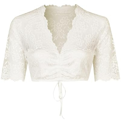 Nina von C. Halbarm Spitzen Dirndlbluse Audrey 16467326 | Weiß