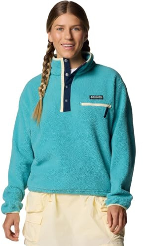 Columbia Helvetia II Cropped Half Snap Fleece, Teal, Large