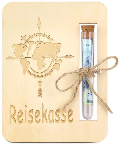 TAKULA Reisekasse Geschenk-Weltkarte Geldgeschenk,Geldgeschenke Verpackung Reise Geschenk,Wunscherfüller Reagenzglas Geschenke für Reisende