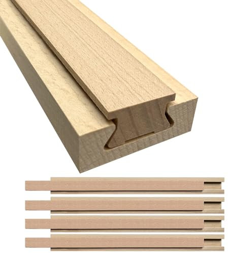Schubladenschienen aus Holz, mittig/unten, klassisch montierte Schubladenschienen, 45,7 cm, Holzkommode, Unterbau, Schubladenschienen für Kommode, Ersatz-Set (L002-18In-4P)