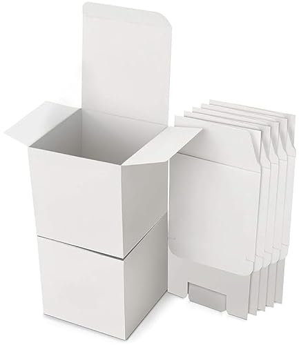Ruikcoll Karton Schachteln, 15 Stk Geschenkboxen Kraftpapier, Pappschachteln mit Deckel, Geschenkbox Quadratisch für Geschenke, Geburtstag, Party, Hochzeit (15 x 15 x 15 cm, Weiß)