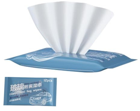 Generic Car Windshield Anti-Fog Wipes - 12 Sheets, Multicolor, Non-Glare, Prevents Fog Build-Up
