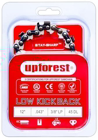 12 Inch Chainsaw Chain 3/8 LP Pitch .043'' Gauge 45 Drive Links Fits for HUSOVARNA Electric 16,240E,243,MAKITA XCU03.XCU04,Dewalt DCCS620,for Ryobi, Echo and More- DWO1DT612,R45 (90EOP45X1)