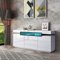 Chebinsiti White Gloss Sideboard Cabinet Sideboard Storage Cabinet Cupboard for Living Room Dining Room LED TV Stand Unit with 2 Doors 3 Drawers 160cm
