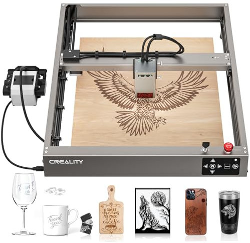 Creality CR-12W Lasergravierer, 12W Lasergravurmaschine mit air assist, 25000 mm/min Geschwindigkeit, für Holz und Metall, Acryl, Bastelpapier, Leder, Laserschneider 400 mm x 415 mm