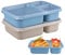 imposyu 2 Pièces Boite Repas avec 3 Compartiments Lunch Box Micro Ondable Bento Lunch Box Adulte Couverts pour Travail, Écoles, Camping et Fitness, 23,5x15,3x6cm