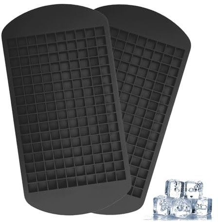 2 Pcs Silicone ice cub-e Tray,160 Grids Mini Square Ice Cub-e MOL-d,Small ice cub-e Tray,Ice Cubes Molds for Freezer Baby Food,Whiskey,Cocktails,Milk and Juice